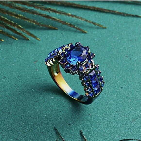 New Blue Sapphire Rainbow Hematite Ring. - Picture 2 of 4